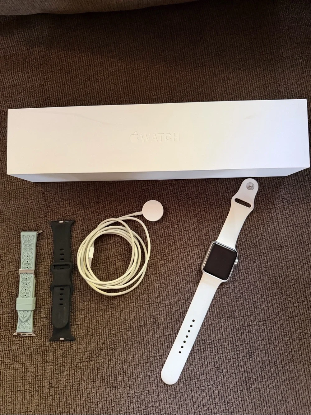 Apple Watch with White Sport Band